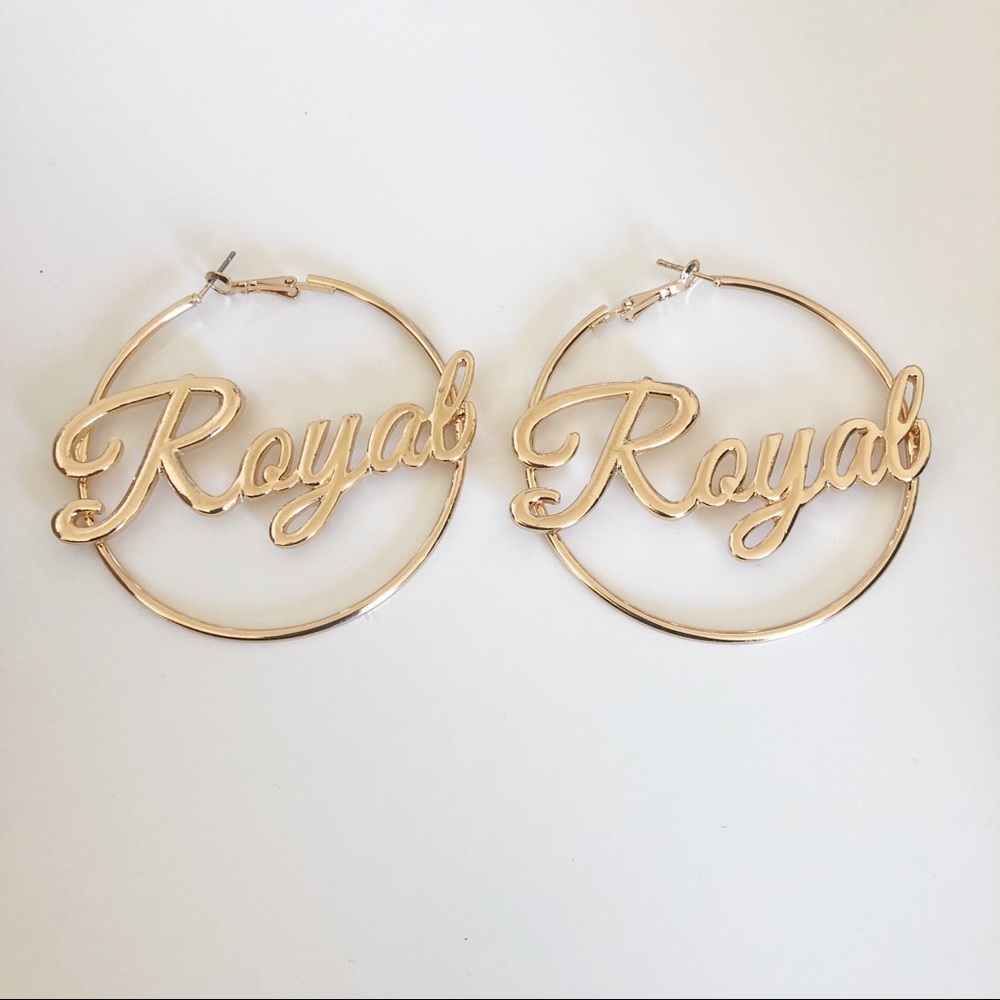 Faux Gold Royal Hoop Earrings